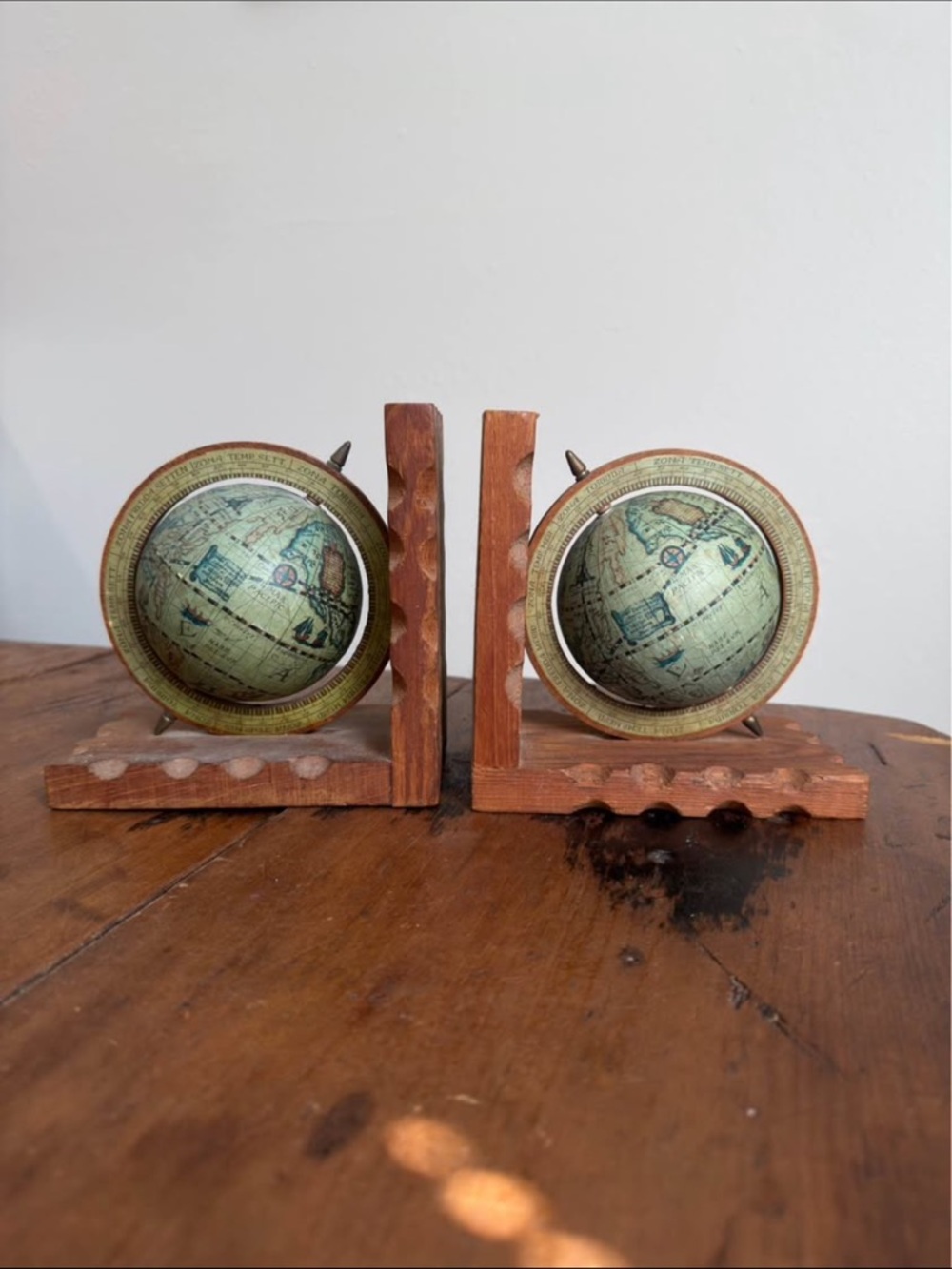 Vintage Globe Bookends